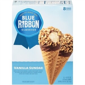 Blue Bunny Mini Swirls Vanilla Mini Ice Cream Cones - 2.25 fl oz /8pk