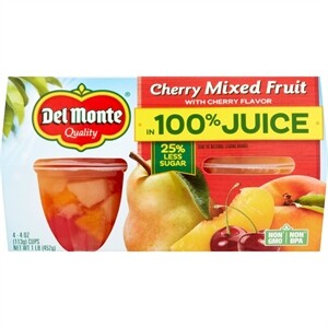 Del Monte® Fruit Cup® Snacks: Cherry Flavored Mixed Fruit in 100% Juice