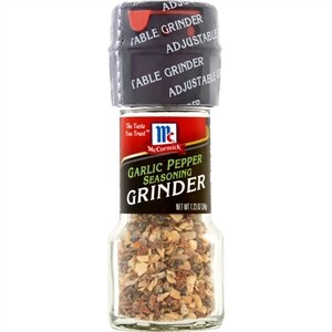 Mccormick Grinder Seasoning, Garlic Pepper, Adjustable - 1.23 oz